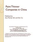 Paint Thinner Companies in China