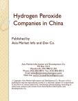 Hydrogen Peroxide Companies in China