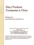 Dairy Products Companies in China