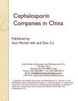 Chinese Firms Performance in the Cephalosporin Sector Analysis