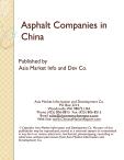 Exploring the Dynamics of Asphalt Firms within Chinese Market