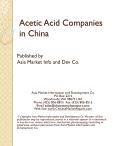 Acetic Acid Companies in China