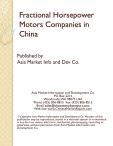 Fractional Horsepower Motors Companies in China