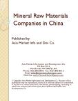 Mineral Raw Materials Companies in China