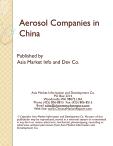 Chinese Aerosol Industry: A Comprehensive Analytical Report