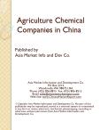 Agriculture Chemical Companies in China