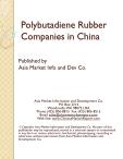 Polybutadiene Rubber Companies in China