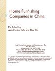 Home Furnishing Companies in China