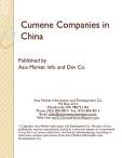 Cumene Companies in China