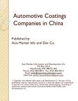 Automotive Coatings Companies in China