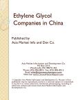 Chinese Firms Role in the Ethylene Glycol Industry