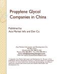 Insights into China's Propylene Glycol Corporate Landscape