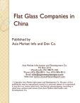 Flat Glass Companies in China
