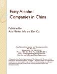 Chinese Fatty Alcohol Industry: A Comprehensive Overview