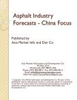 Asphalt Industry Forecasts - China Focus