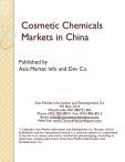 Cosmetic Chemicals Markets in China