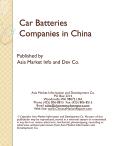 Car Batteries Companies in China