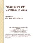 Polypropylene (PP) Companies in China