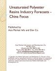 Unsaturated Polyester Resins Industry Forecasts - China Focus