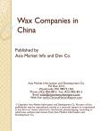 Wax Companies in China