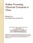 Rubber Processing Chemicals Companies in China