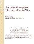 Fractional Horsepower Motors Markets in China